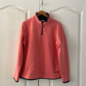 Weird Fish part zip up sweater in peach and navy SIZE US12